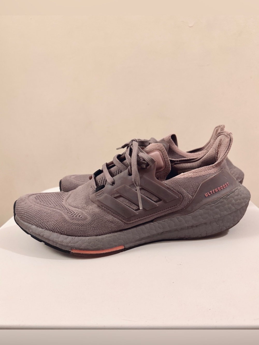 adidas Ultraboost 22 Running Sneakers - Mauve Pink Gray